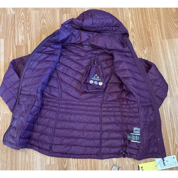 Paradox Womens Down Jacket Packable S/P Lightweight Water & Wind Resistant Plum - Picture 7 of 12